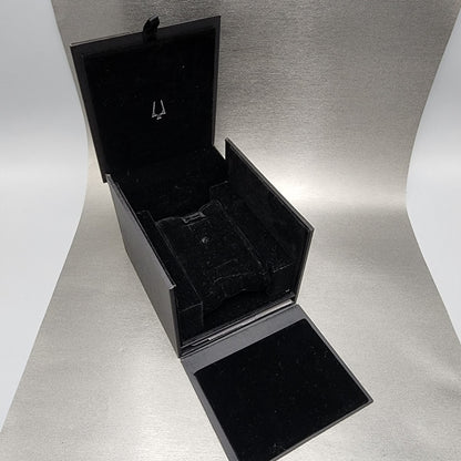 Bulova Sutton Tank Watch Women Black Dial Gold Tone Diamond Bezel New Battery