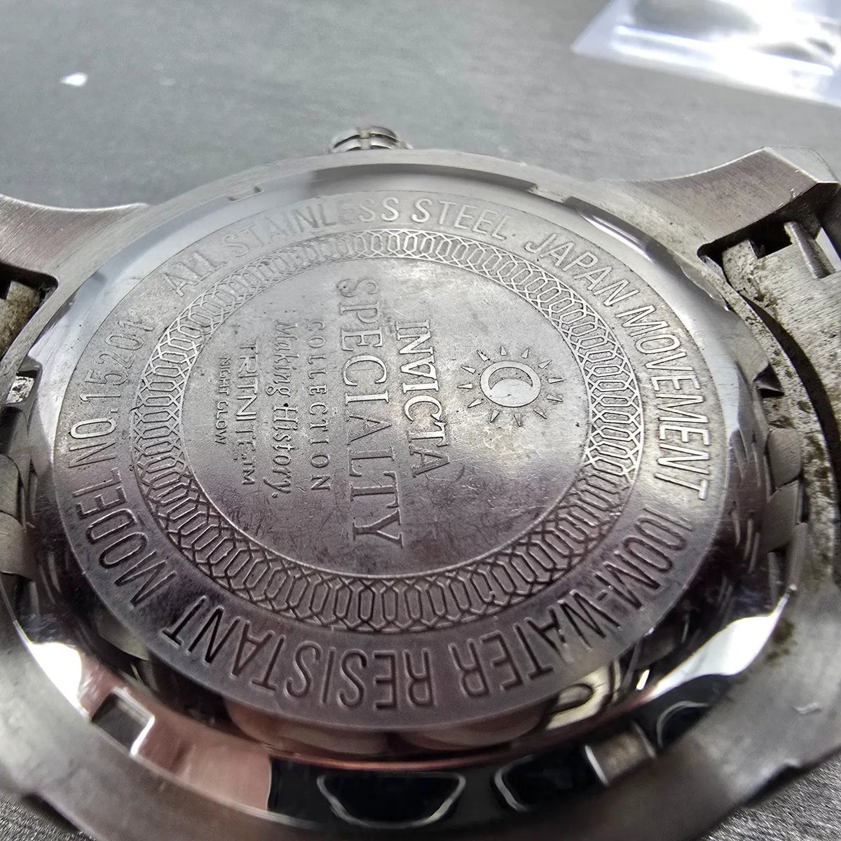 Invicta Specialty Watch Men 48mm Black Dial Silver Tone 15201 New Battery9