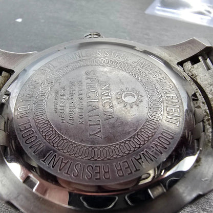 Invicta Specialty Watch Men 48mm Black Dial Silver Tone 15201 New Battery9