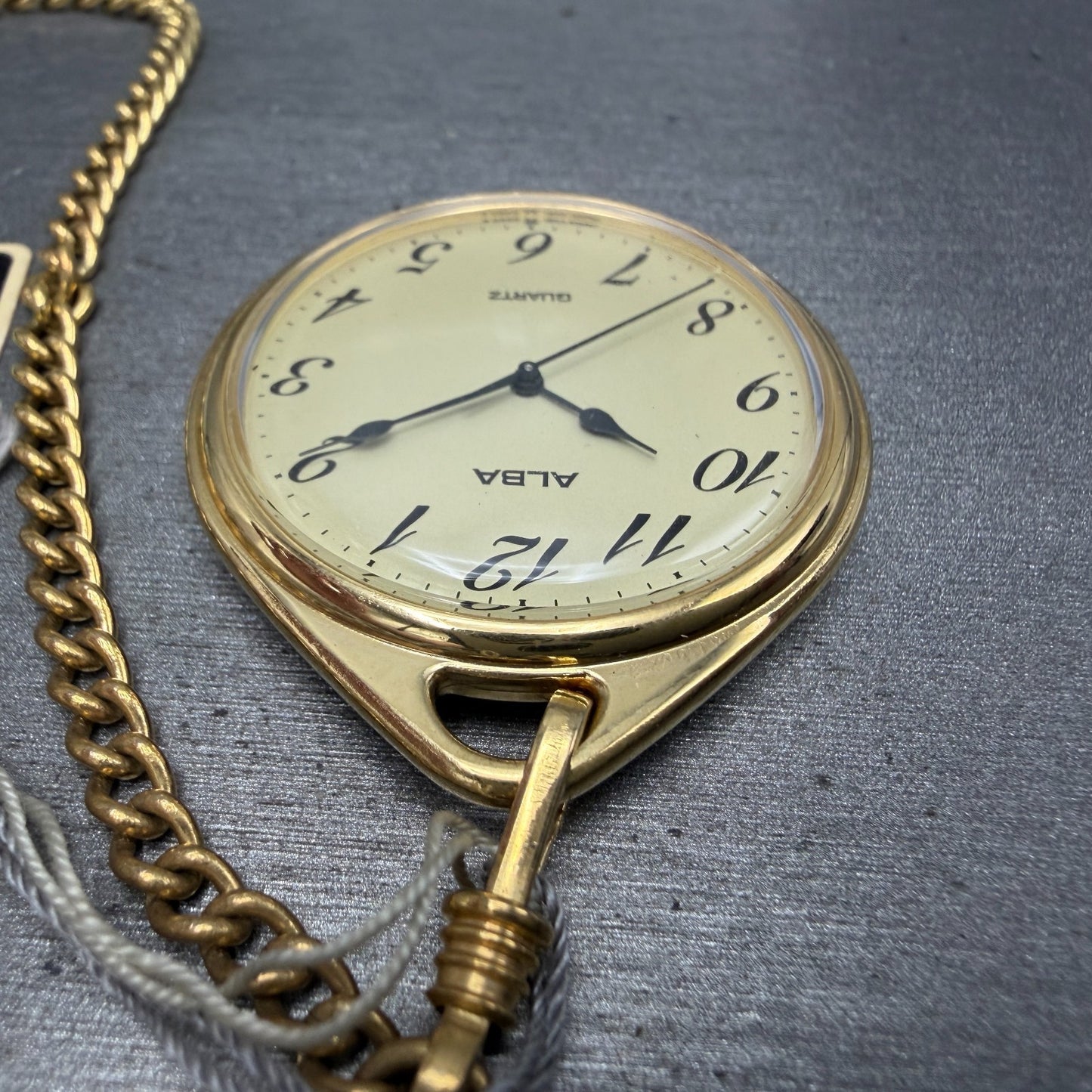 Seiko Alba Pocket Watch Men 36mm Champagne Dial Gold Tone Y481-0120 New Battery5
