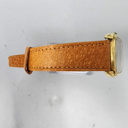 VTG Seiko Watch Men Gold Tone Brown Dial 29mm Oval 7800-5189 New Battery