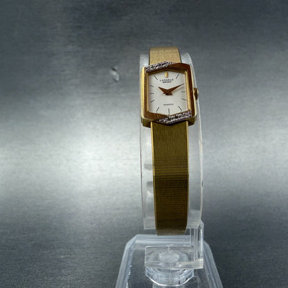 Seiko Lassale Watch Women 13mm White Dial Gold Tone Hexagon 1E50-5039 NewBattery5