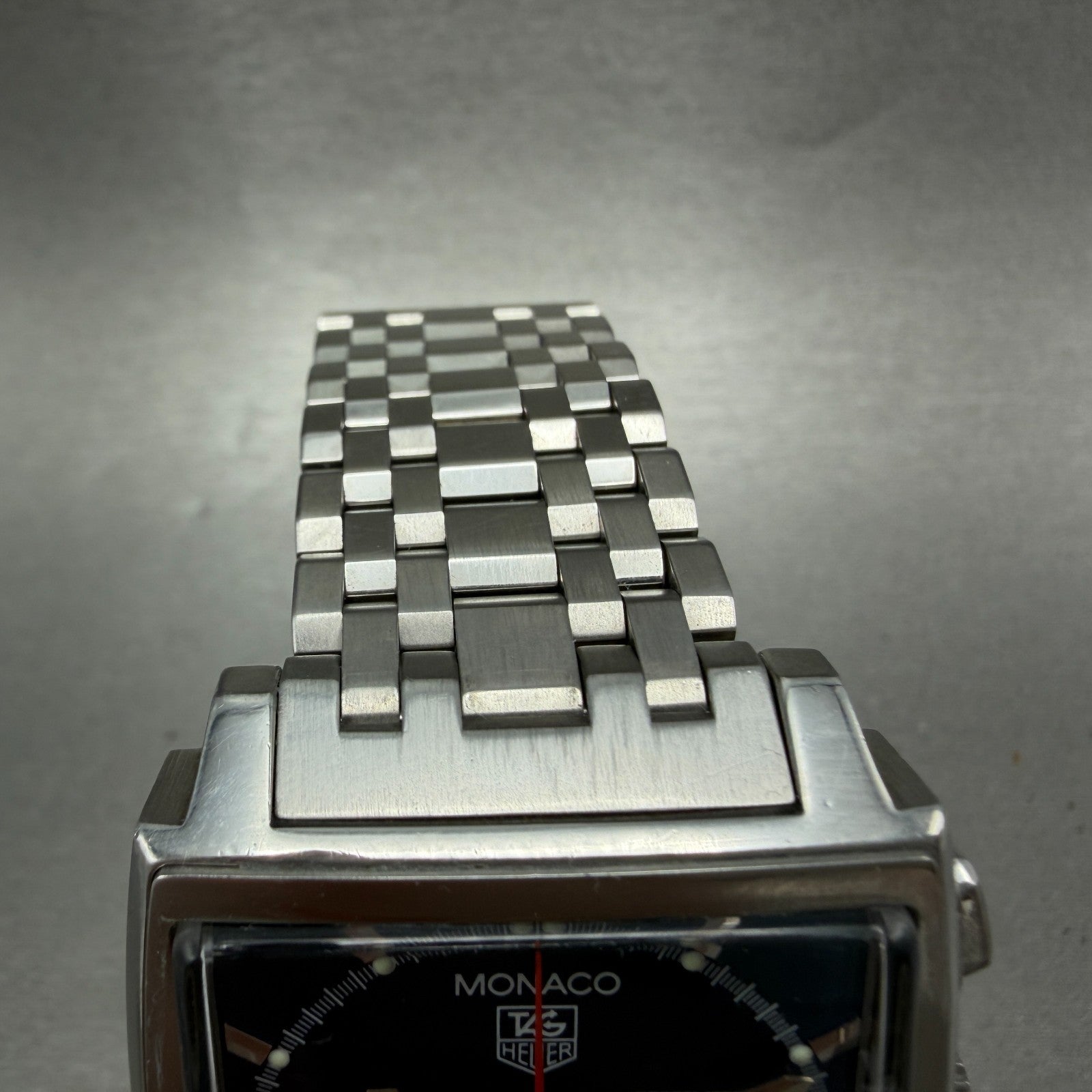 Tag Heuer Monaco Watch Men 38mm Blue Dial Steel Date Chrono Automatic Serviced4