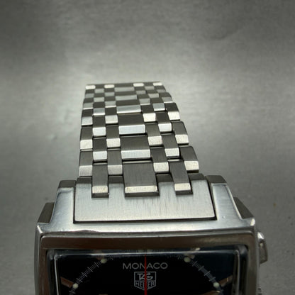Tag Heuer Monaco Watch Men 38mm Blue Dial Steel Date Chrono Automatic Serviced4