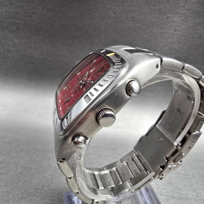 Fossil Speedway Chronograph Watch Men 40mm Red Dial Silver Date CH2326 New Batt2