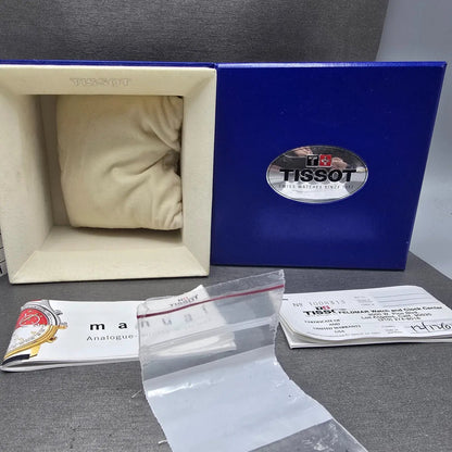 Tissot Watch Women 23mm Black Dial Silver Tone Round L520 New Battery W/box10