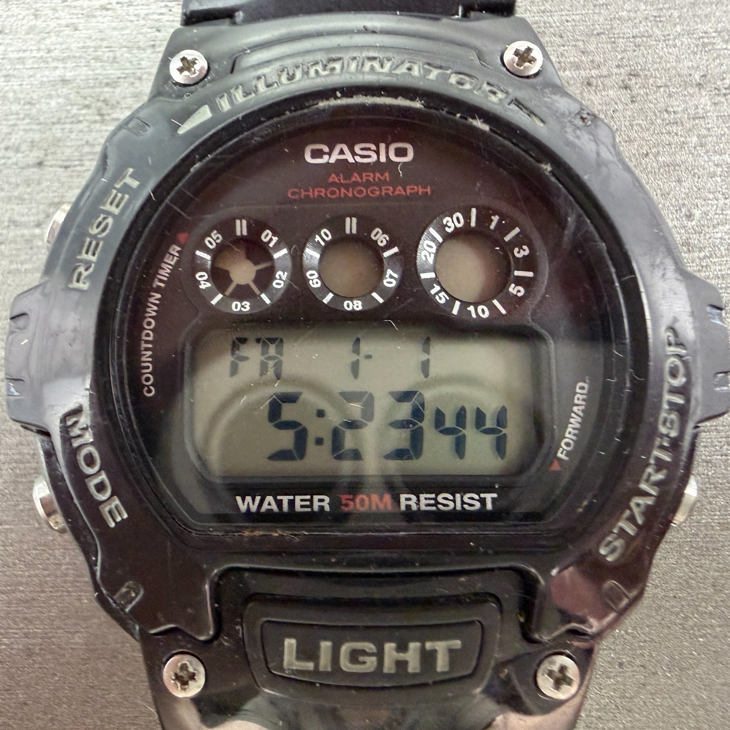 Casio Illuminator W-214HC Watch Men 45mm Black Alarm Chrono Digital New Battery1