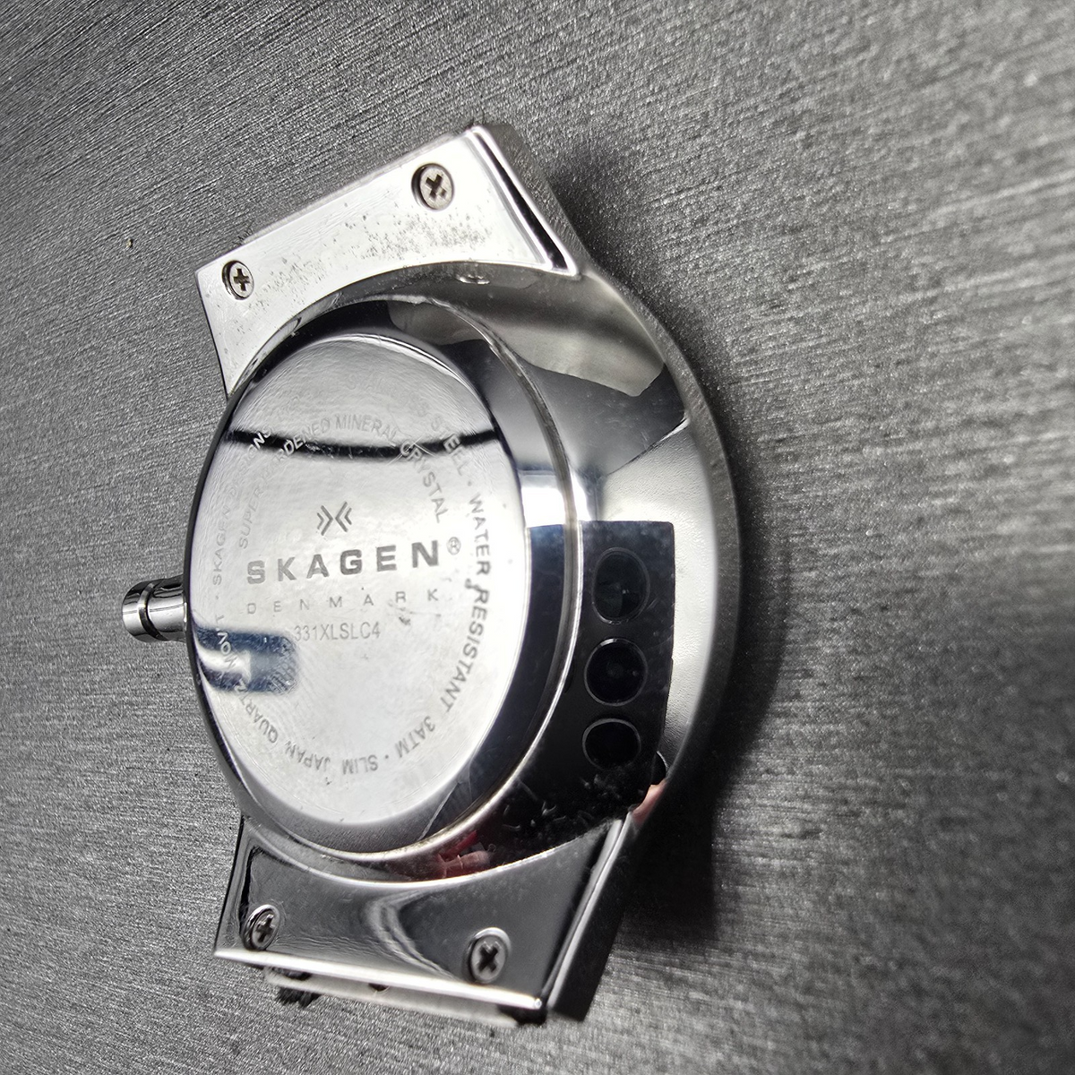 Skagen Watch Men 38mm Silver Dial Silver Tone Daydate 331XLSLC4 New Battery READ7