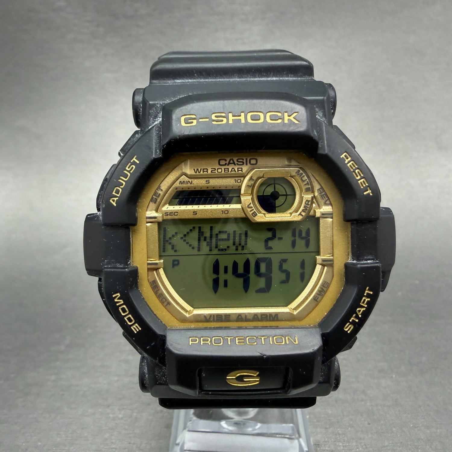 Casio G-Shock GD-350GB Watch Men 50mm Digital Black Gold Alarm Chrono New Batt0