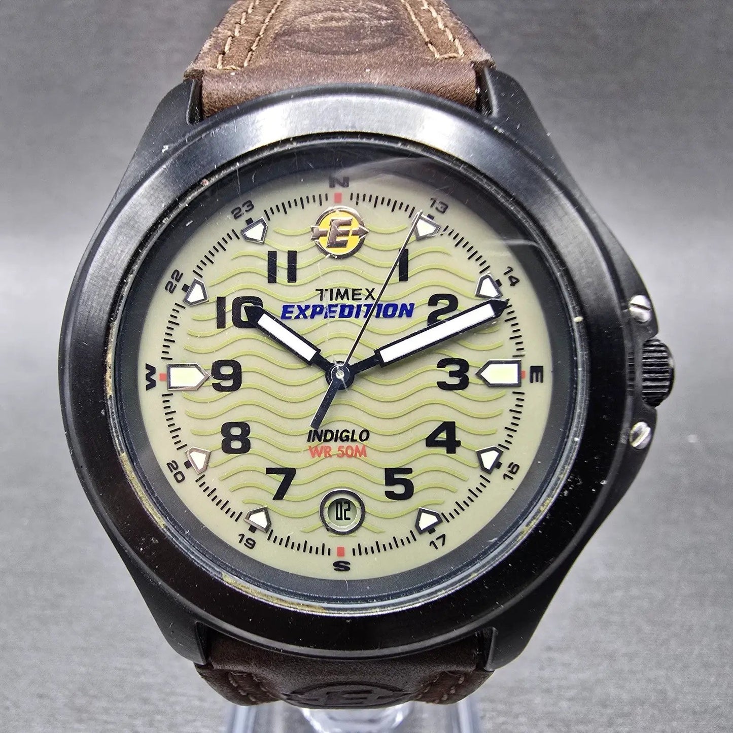 Timex Expedition Watch Men 39mm Green Dial Black Tone Date T47012 New Battery0