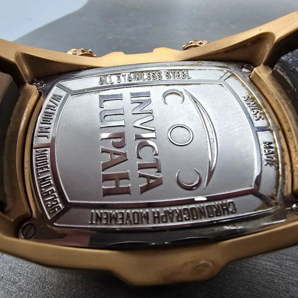 Invicta Lupah Chronograph Watch Men 47mm Back Dial Rose Gold 6736 READ! New Batt10
