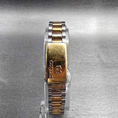Seiko SQ Watch Women 24mm Silver Dial Two Tone Daydate Round 8523-0059 New BattG7