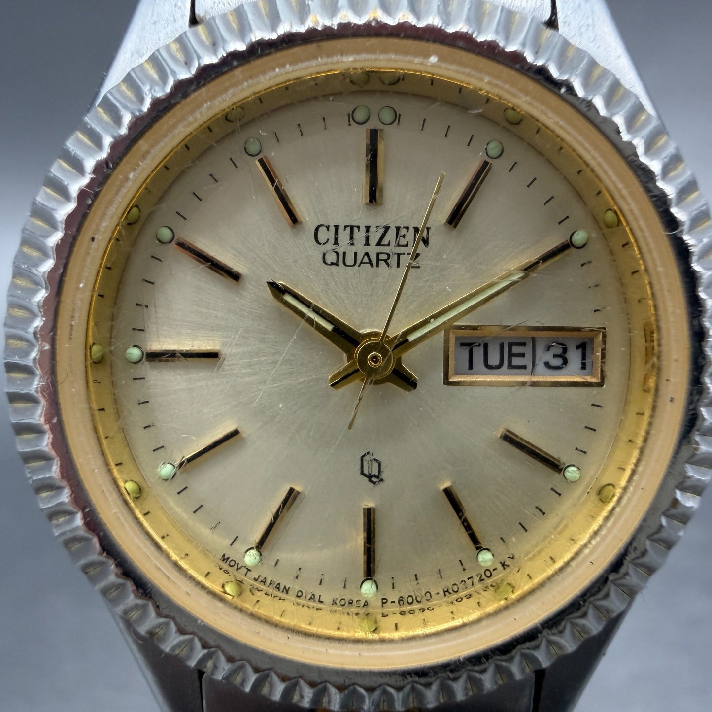 Citizen CQ Watch Women 25mm Champagne Dial Two Tone Daydate 6000-R00413 NewBattX1
