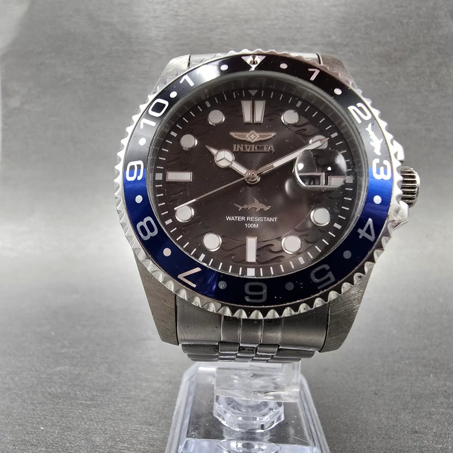 Invicta Pro Diver Watch Men 43mm Black Dial Silver Tone Date 30620 New Battery5