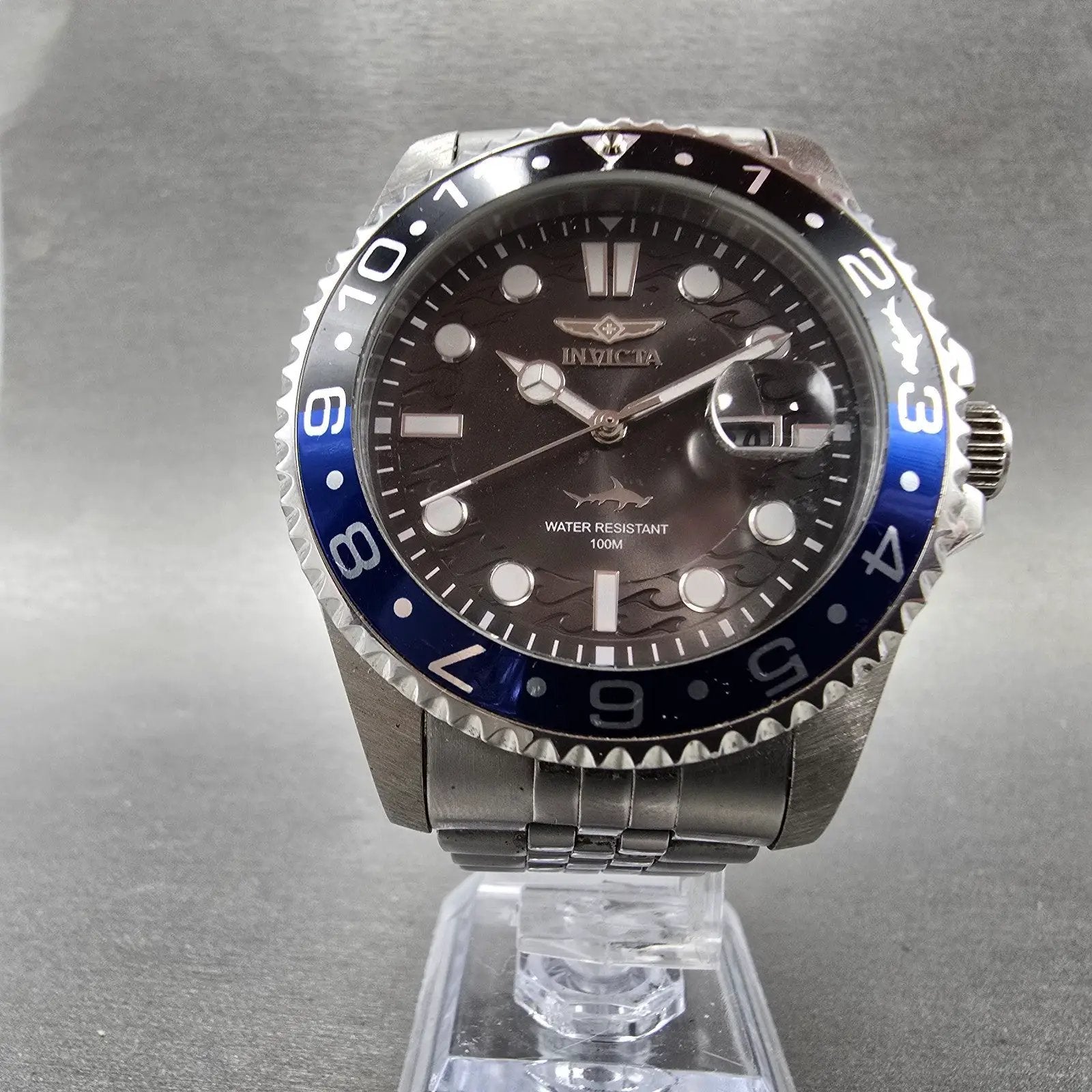 Invicta Pro Diver Watch Men 43mm Black Dial Silver Tone Date 30620 New Battery5