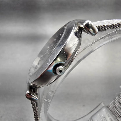 Skagen Denmark Watch Women 25mm Black Dial Silver Tone Round 107SSSBD New Batt2
