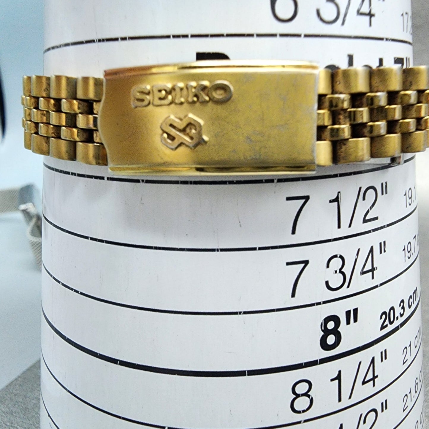 Seiko SQ Watch Women 24mm Gold Dial Gold Tone Daydate 24mm Round New Battery NBG10