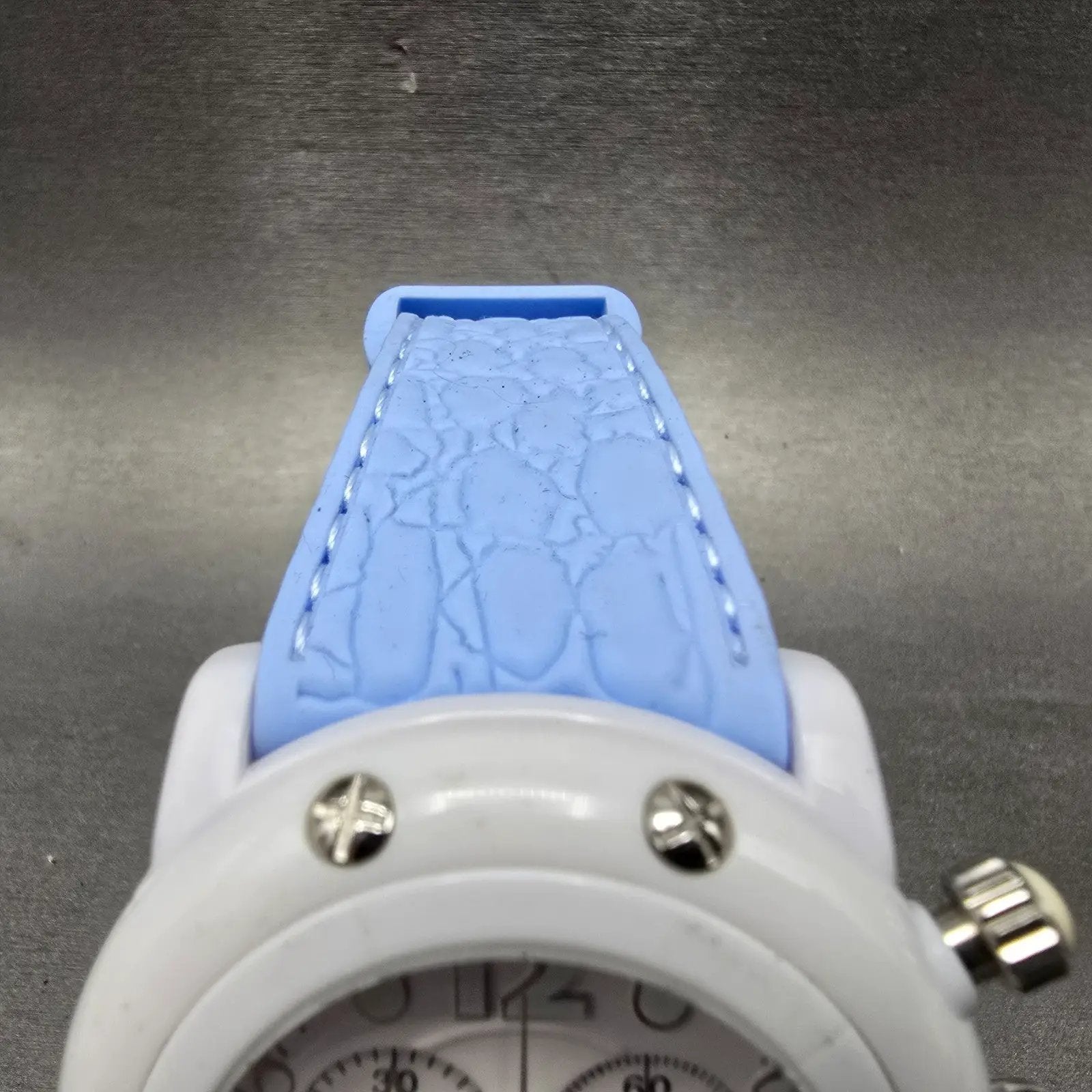 Glam Rock Miami Beach Chronograph Watch Women 46mm White Dial White Date NewBatt4