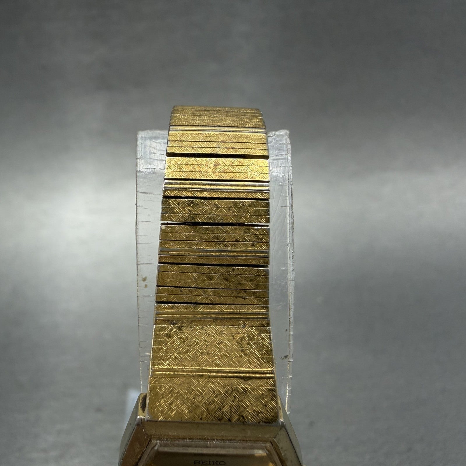 Seiko Watch Women 18mm Gold Dial Gold Tone Octagon 2C205840 New Battery VTG4