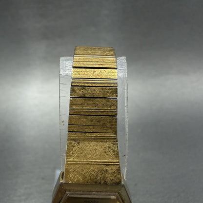 Seiko Watch Women 18mm Gold Dial Gold Tone Octagon 2C205840 New Battery VTG4