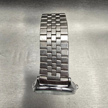 Seiko Alba Watch Men 34mm Silver Dial Silver Tone Daydate Round V743-7A00 NewBat4