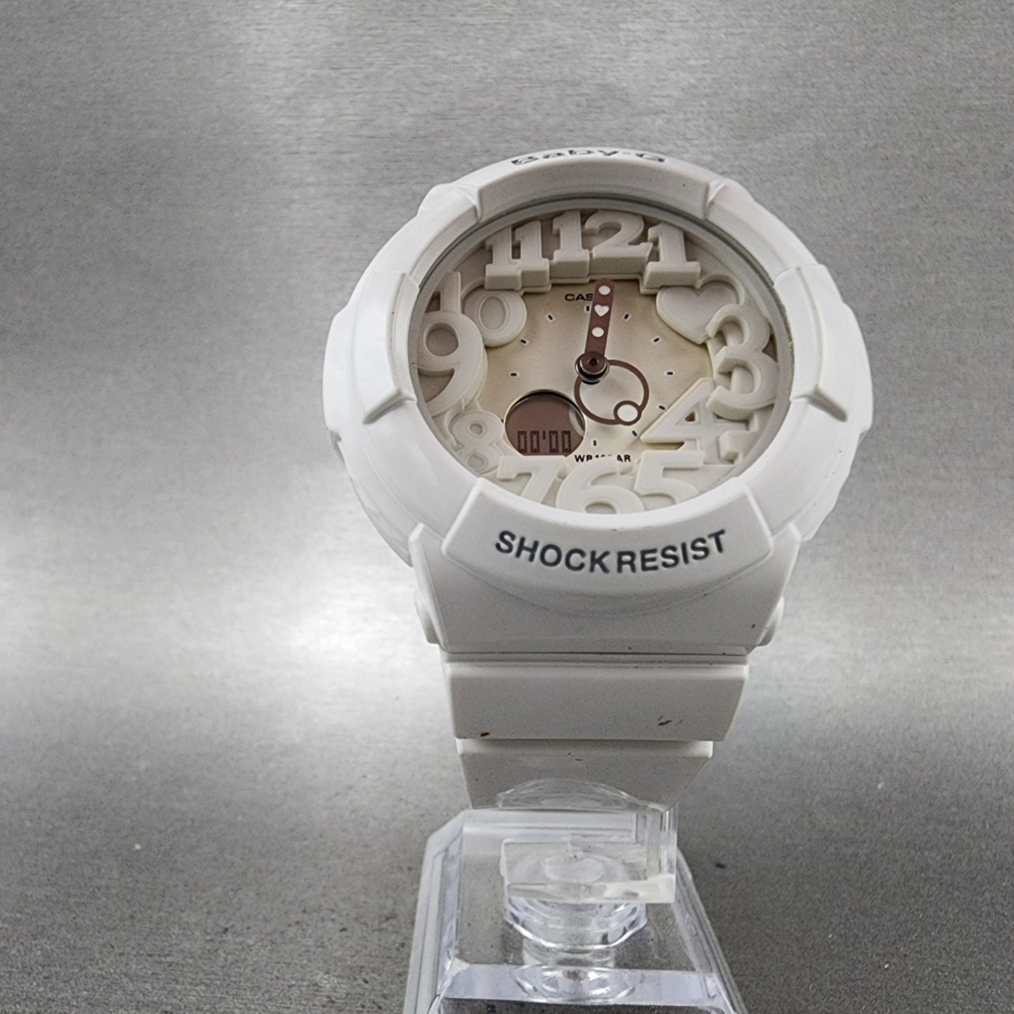 Casio BabyG BGA131 Watch Women 43mm White Tone Analog Digital New Battery5