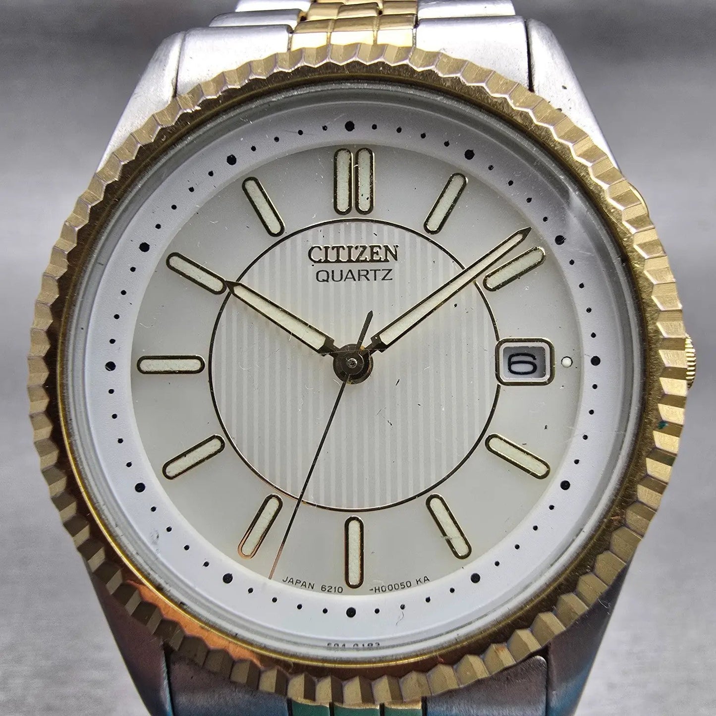 Citizen President Watch Men 36mm White Dial Two Tone Date Backlight New Batt1