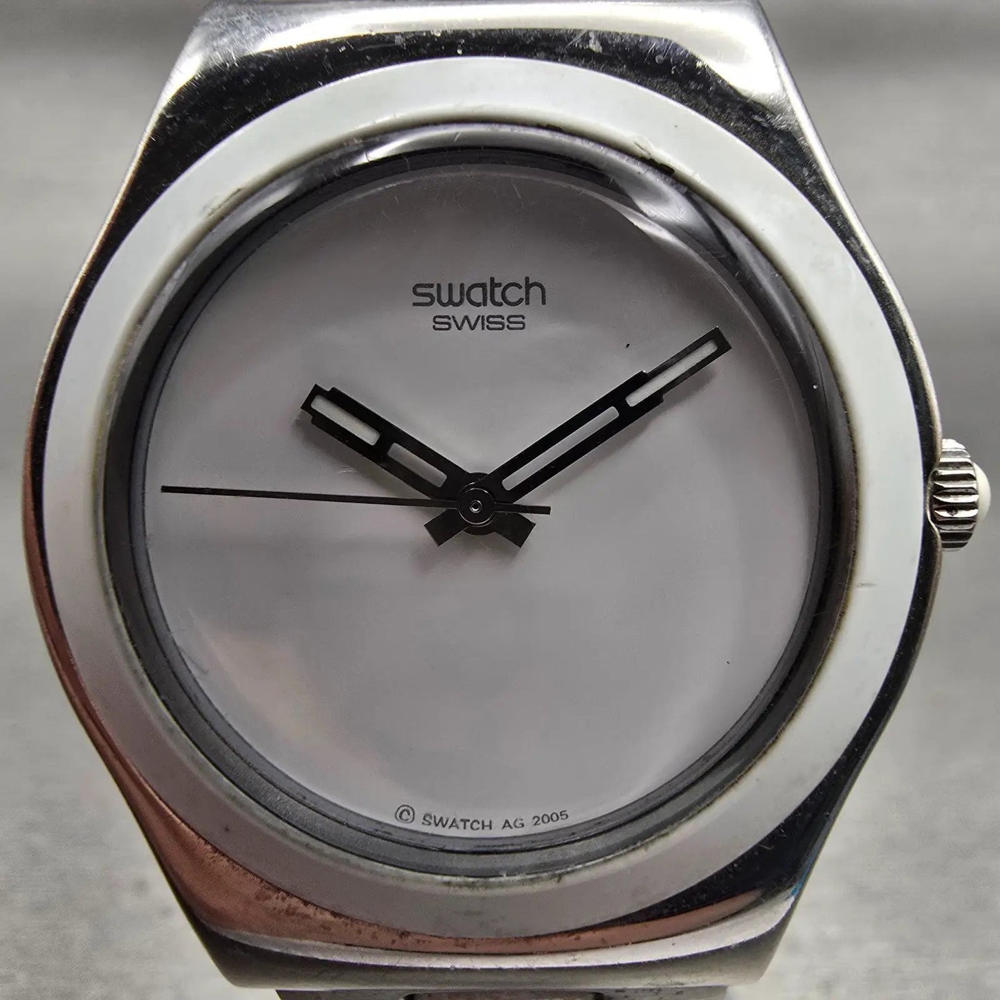 Swatch Irony Tresor Blanc Watch Women 33mm White Dial Silver YLS141GC New Batt1