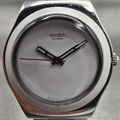 Swatch Irony Tresor Blanc Watch Women 33mm White Dial Silver YLS141GC New Batt1