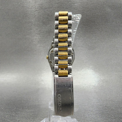 Seiko Watch Women 24mm White Dial Two Tone Daydate Round 7N830040 New Battery7