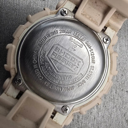 Casio G-Shock GMA-S120MF Watch Women 45mm Rose Gold Dial Alarm Chrono New Batt10