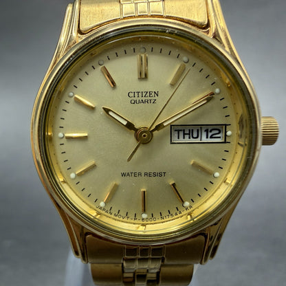 Citizen Watch Women 23mm Champagne Dial Gold Tone Daydate 6000-S38231 New BattAB1