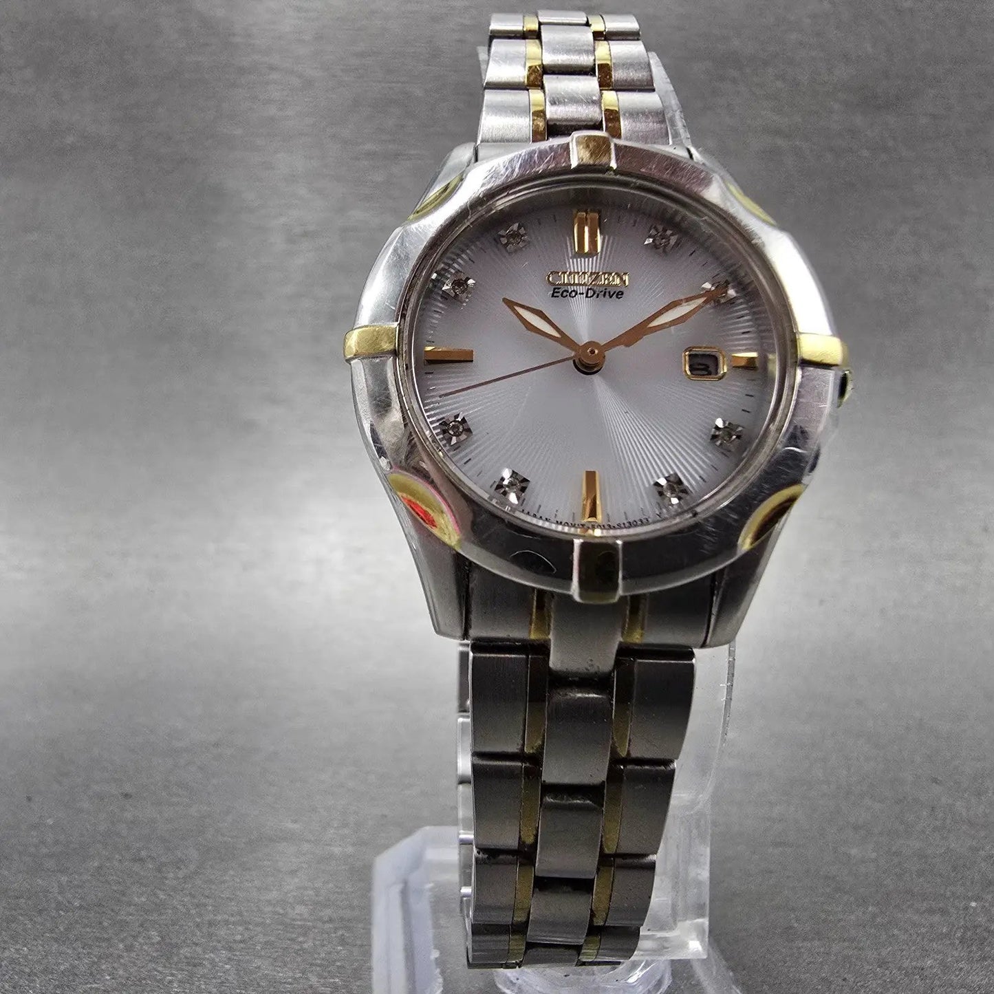 Citizen Eco-Drive Watch Women 29mm White Dial Two Tone Date Runs5
