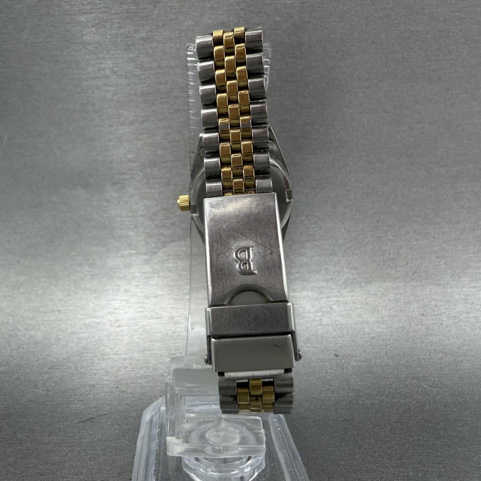 Bulova Marine Star Watch Women 24mm Gold Dial Two Tone Date Round New Battery AB7