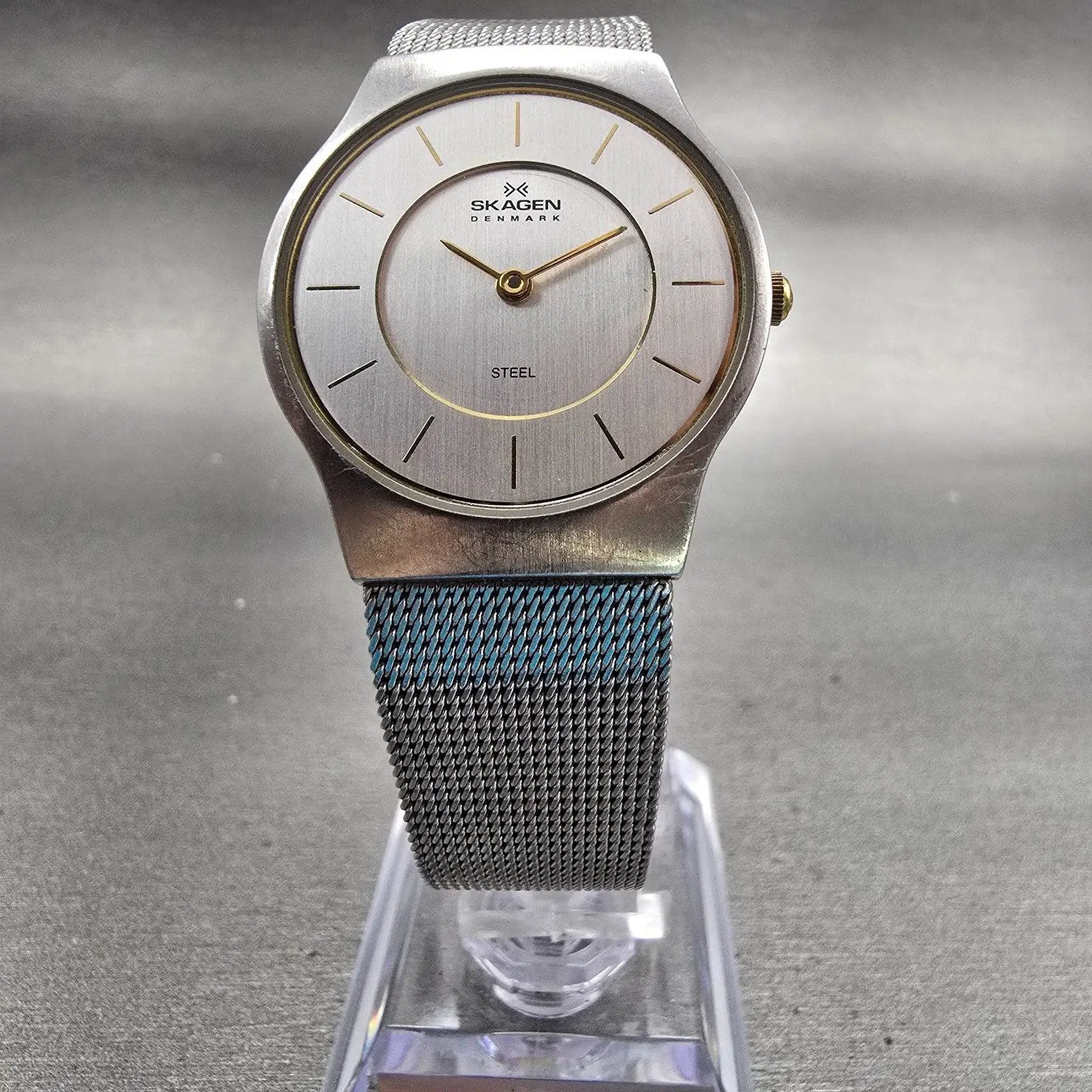 Skagen Watch Women 28mm Silver Dial Silver Tone Round 233SGSC New Batt G5
