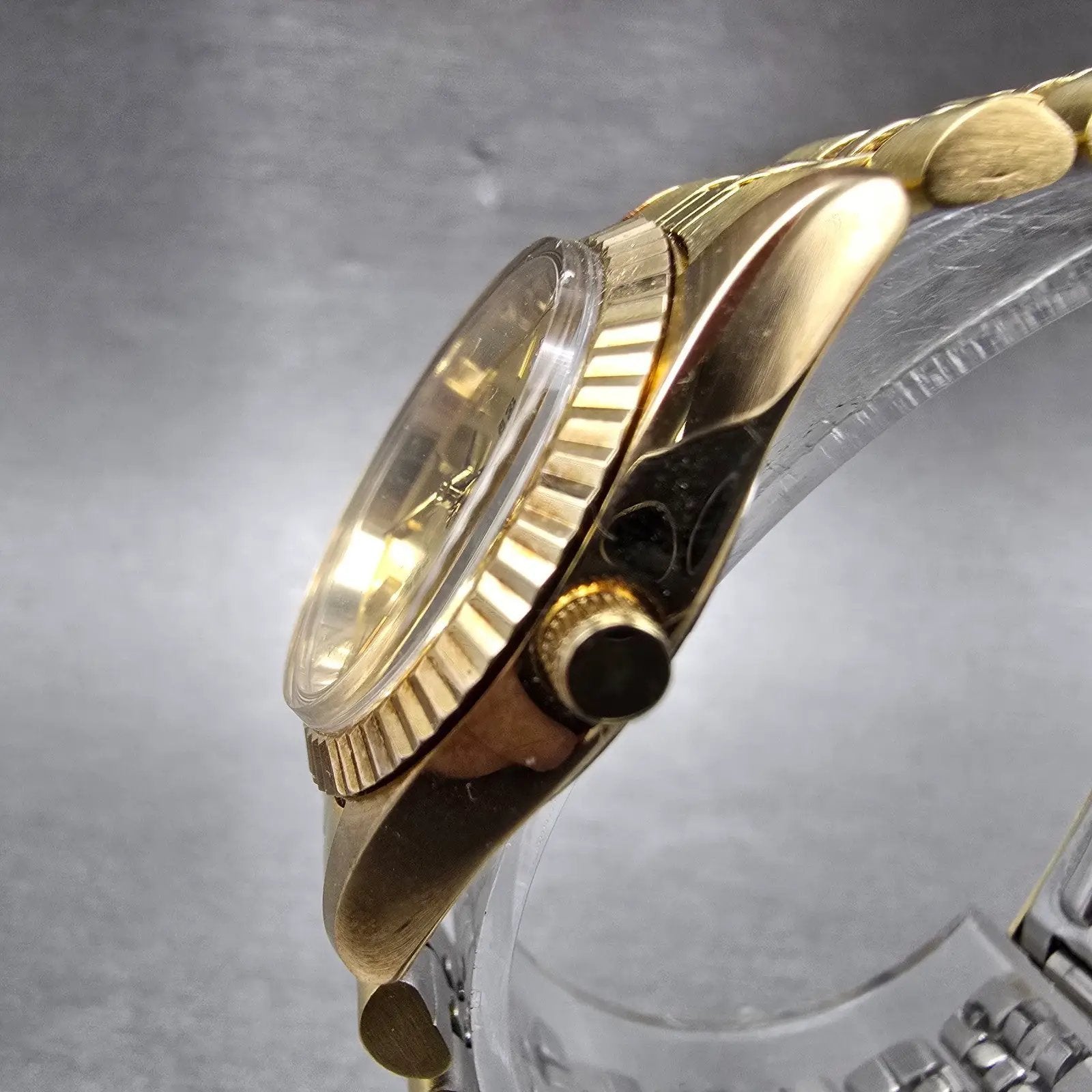 Gruen Precision Watch Women 26mm Gold Dial  Gold Tone Round New Battery3
