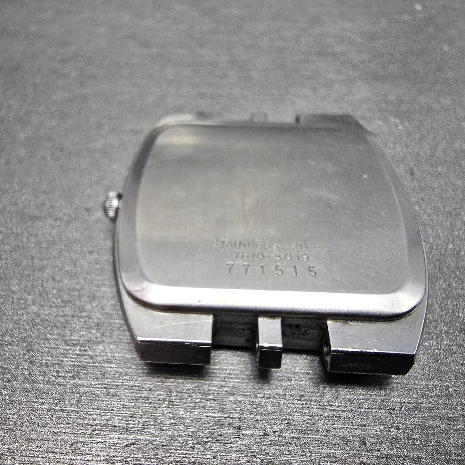 Seiko Watch Men 32mm White Dial Silver Tone Rectangle 7810-5019 Vintage PARTS8