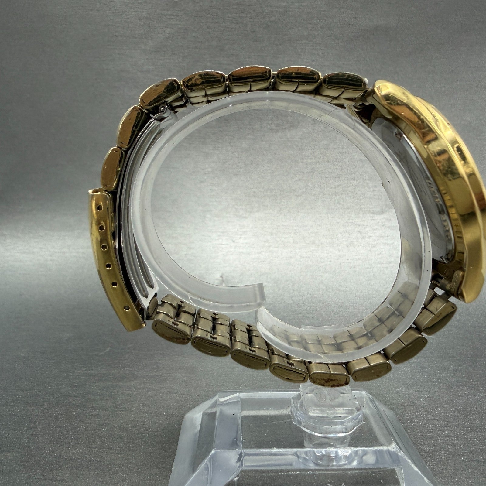 Seiko Watch Men 37mm Champagne Dial Gold Tone Daydate 7N43-0AM0 New Battery8
