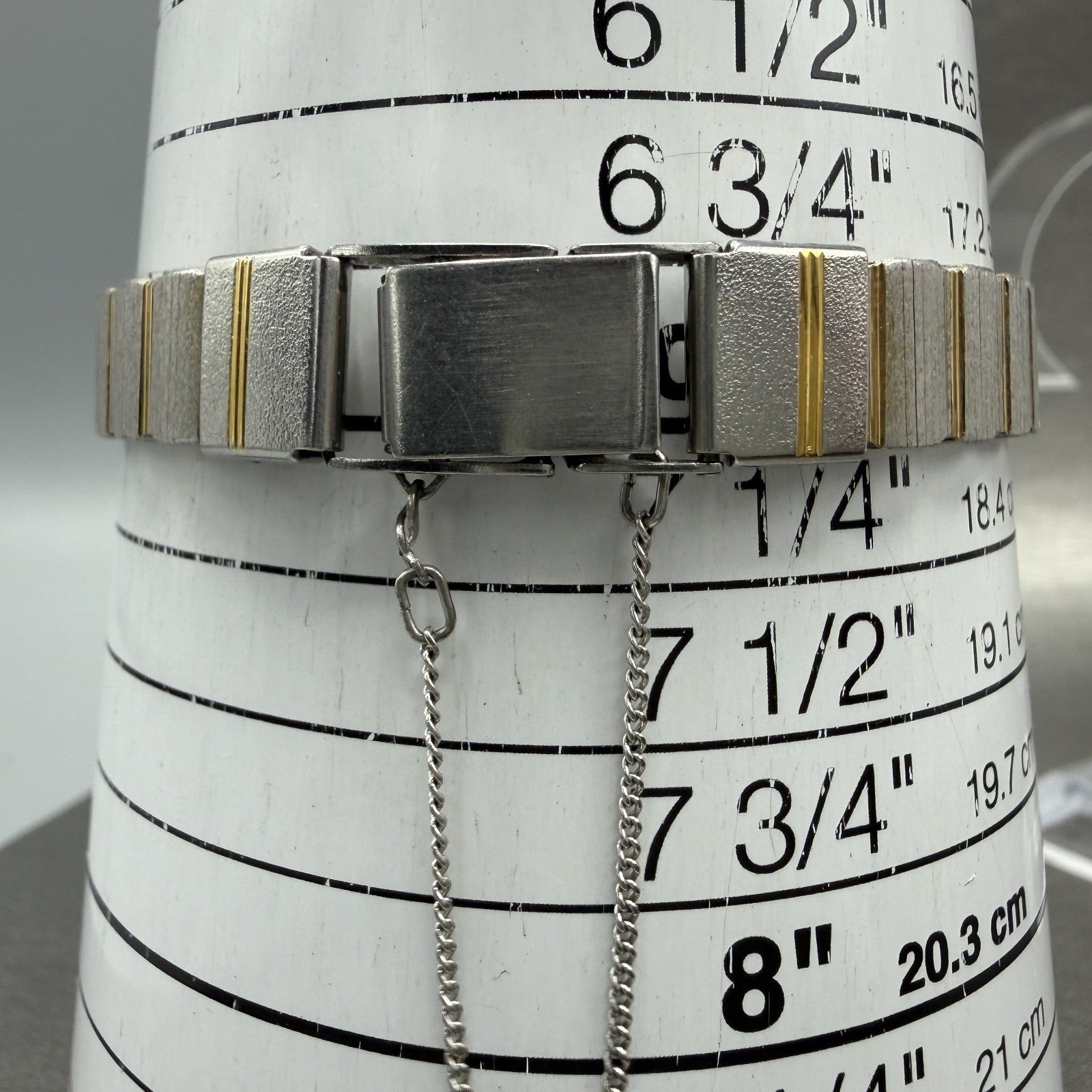 Seiko Watch Women 14mm Silver Dial Two Tone Rectangle 2E20-7259 New Battery10