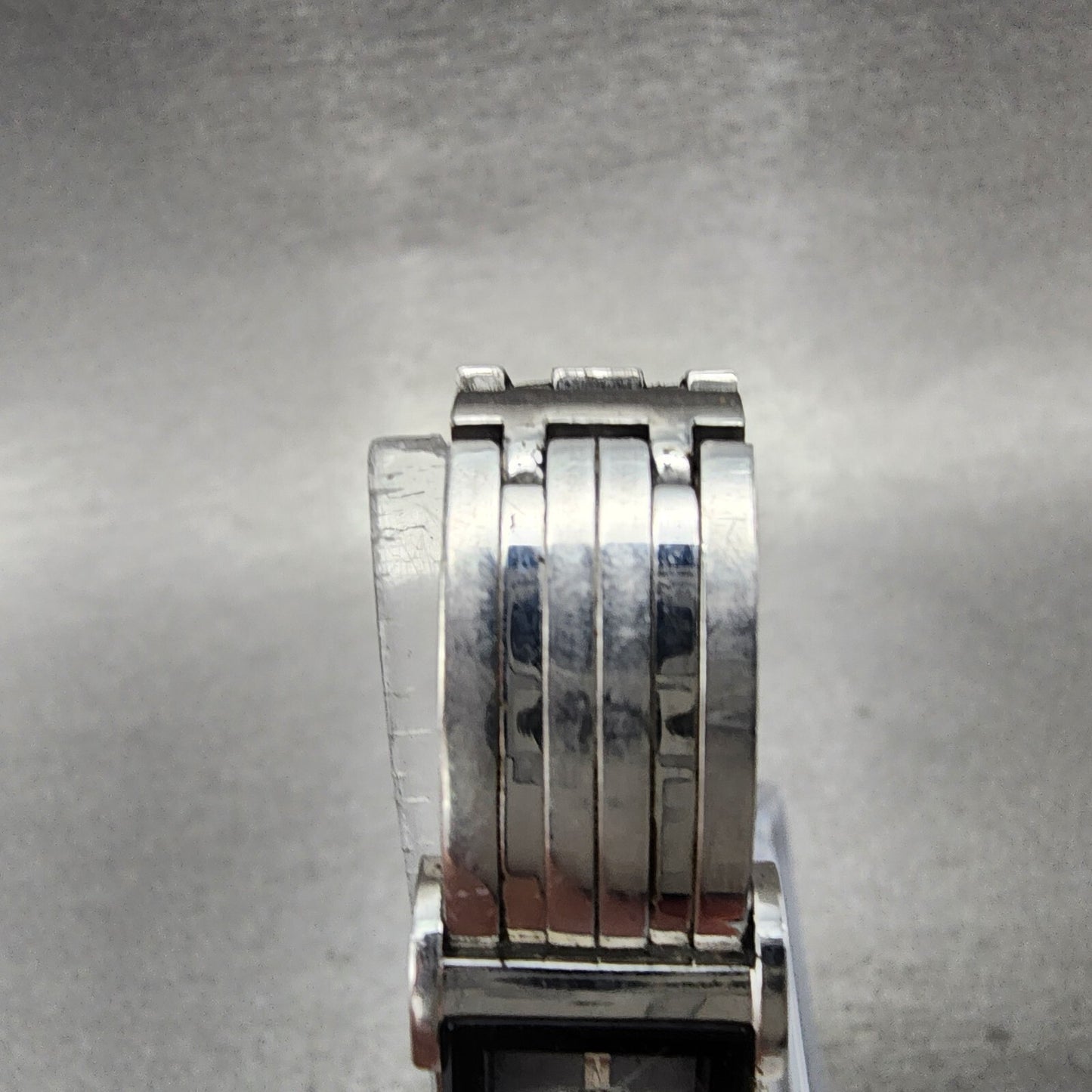 Citizen EcoDrive Tank Watch Women 14mm Black Dial Silver Tone Rectangle Runs4