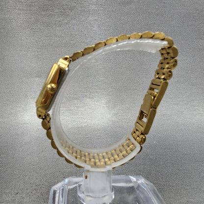 Seiko Tank Watch Women 18mm White Dial Gold Tone Rectangle V4015129 New Battery6