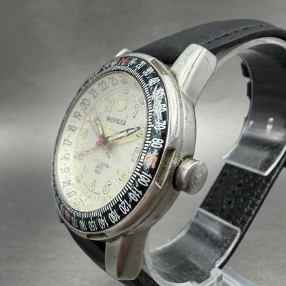Wenger GMT Watch Men 39mm Silver Dial Steel Date Round SMT 097.0926 New batt2