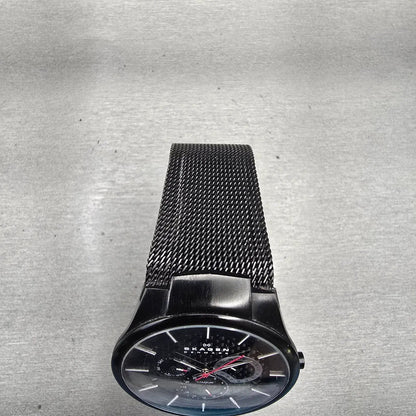 Skagen Titanium Watch Men 40mm Black Dial Black Tone Daydate 809XLTBB New Batt4