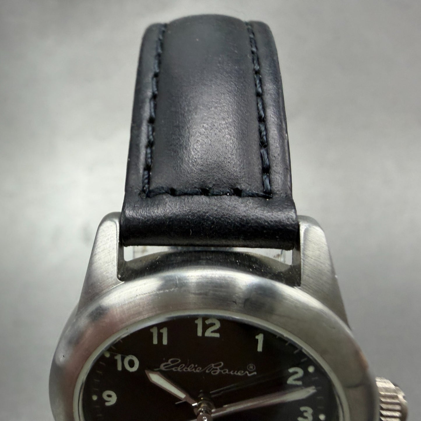 Eddie Bauer Watch Women 29mm Black Dial Silver Tone Date Round New battery4