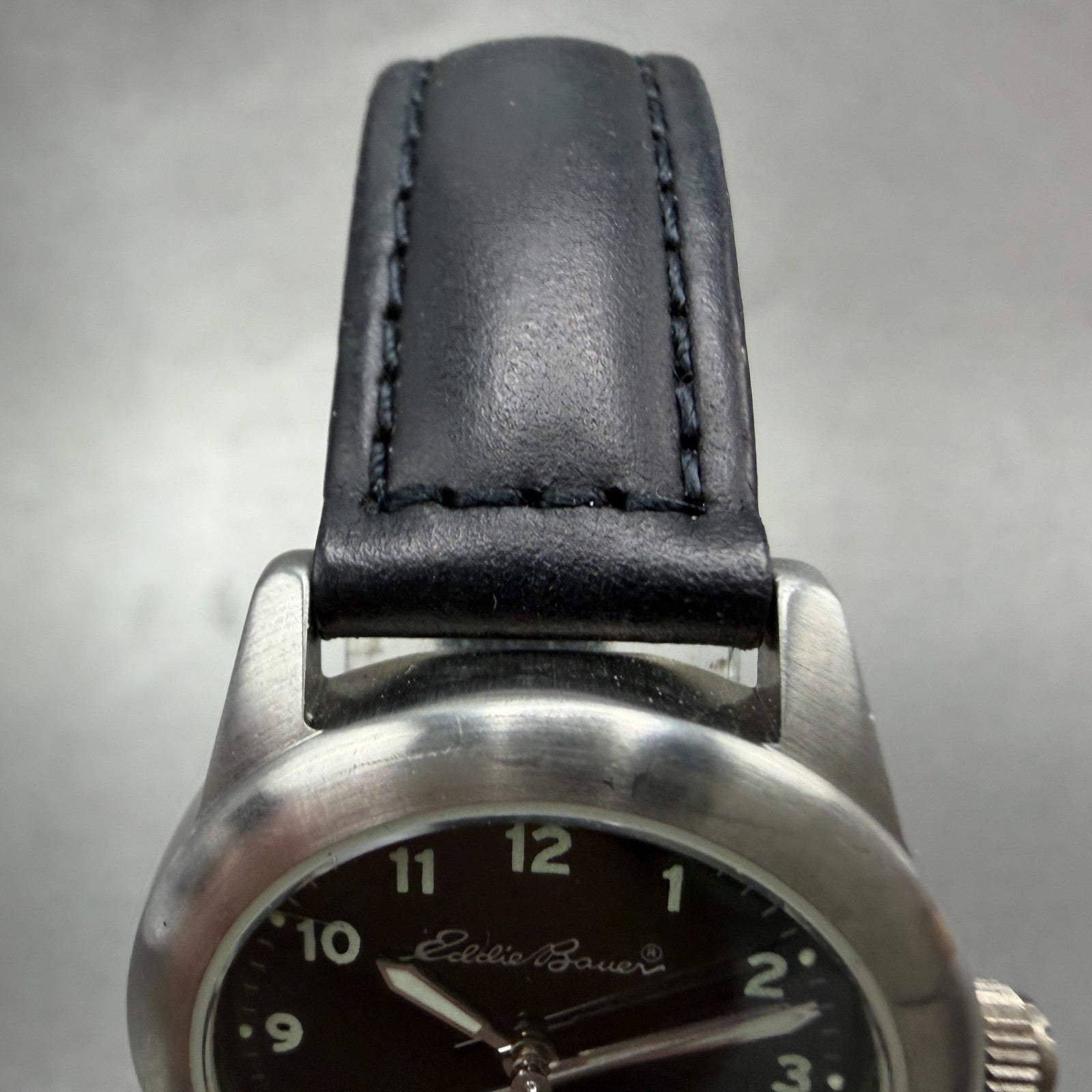 Eddie Bauer Watch Women 29mm Black Dial Silver Tone Date Round New battery4