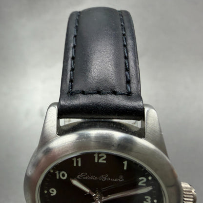 Eddie Bauer Watch Women 29mm Black Dial Silver Tone Date Round New battery4