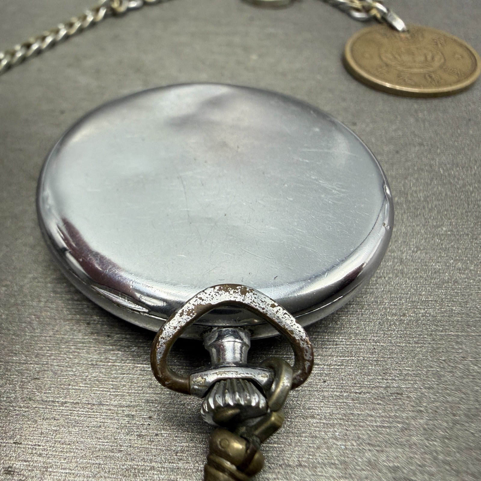 Juvenia Pocket Watch 42mm White Dial Silver TOne PARTS10