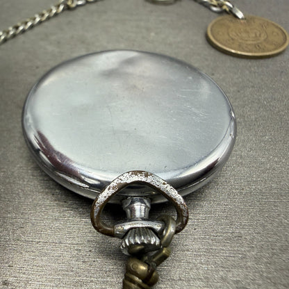 Juvenia Pocket Watch 42mm White Dial Silver TOne PARTS10