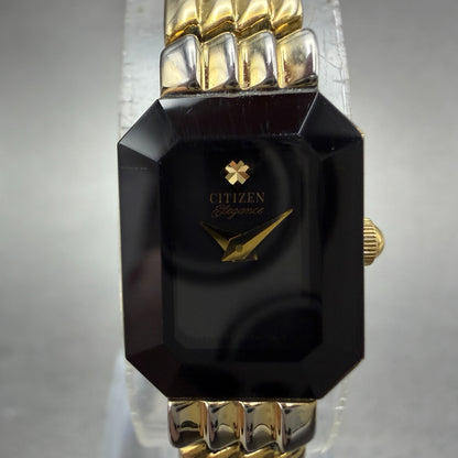 Citizen Watch Women 13mm Black Dial Gold Tone Octagon 5420-F42384 New Battery1