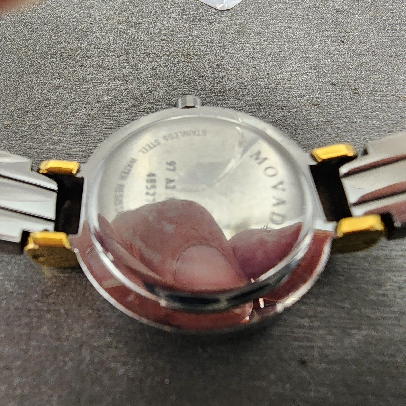 Movado Harmony Watch Women 23mm Black Dial Two Tone Round 97 A1 809 A PARTS10
